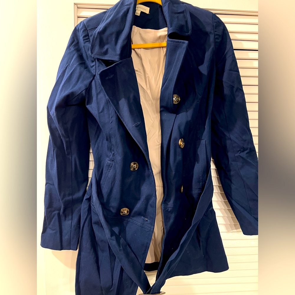 Women's Blue Double-Breasted Coat